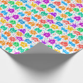 Papier Cadeau Mignons monstres pixellisés colorés motifs (Coin)