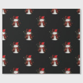 Papier Cadeau Mignons neigeurs de Noël (Plat)