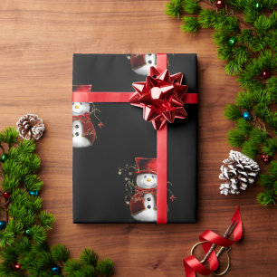 Papier Cadeau Mignons neigeurs de Noël