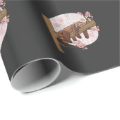 Papier Cadeau Mignons Panda Rouge Nap Lazy Dormir (Coin rond)