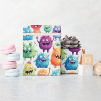 Papier Cadeau Mignons petits monstres 3 -