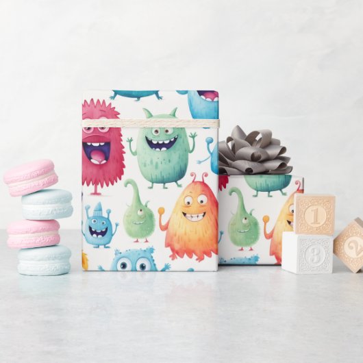 Papier Cadeau Mignons petits monstres 5 - (Baby Shower)