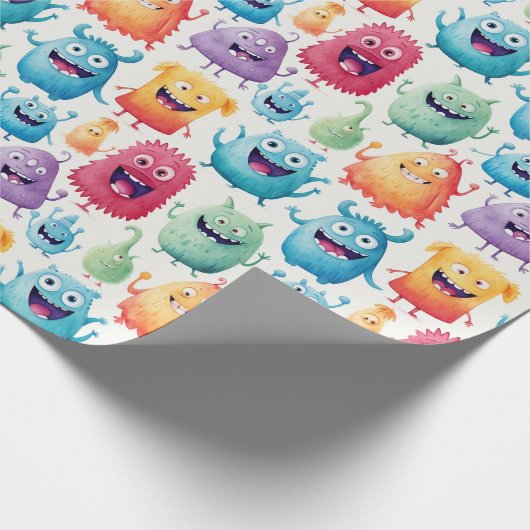Papier Cadeau Mignons petits monstres 5 - (Coin)