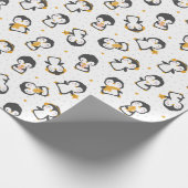 Papier Cadeau Mignons pingouins de Noël en blanc (Coin)