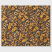 Papier Cadeau Migration de papillon de monarque (Plat)