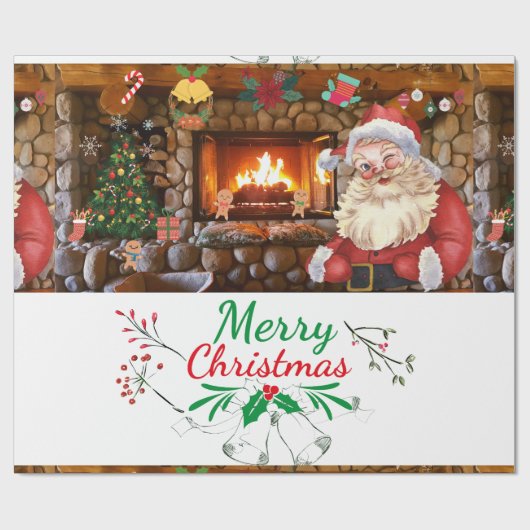 Papier Cadeau Mikitiez classe whitechristmas lumière jollyholly (Plat)