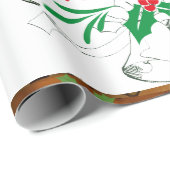 Papier Cadeau Mikitiez classe whitechristmas lumière jollyholly (Coin rond)