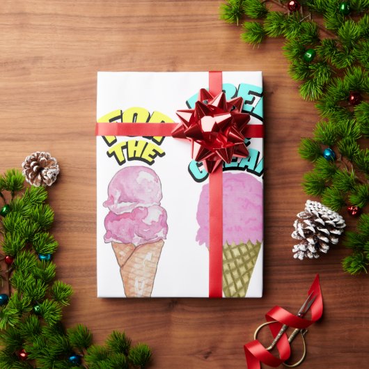 Papier Cadeau Mikitiez glaces fête favori été (Cadeau de vacances)