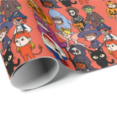 Papier Cadeau Mikitiez magie requin grimpeur frankenstei (Coin rond)