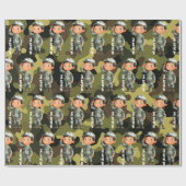 Papier cadeau militaire Salut Héros (Plat)