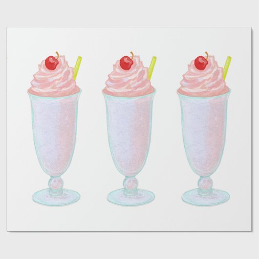 Papier Cadeau milk-shake glacé (Plat)