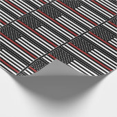 Papier Cadeau Mince Red Line USA Drapeau Pompier Service d'incen (Coin)
