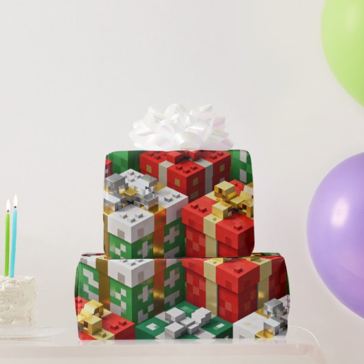 Papier Cadeau Minecraft Style Christmas Present Box Gift Wrap (Cadeaux de fête)