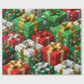 Papier Cadeau Minecraft Style Christmas Present Box Gift Wrap (Plat)