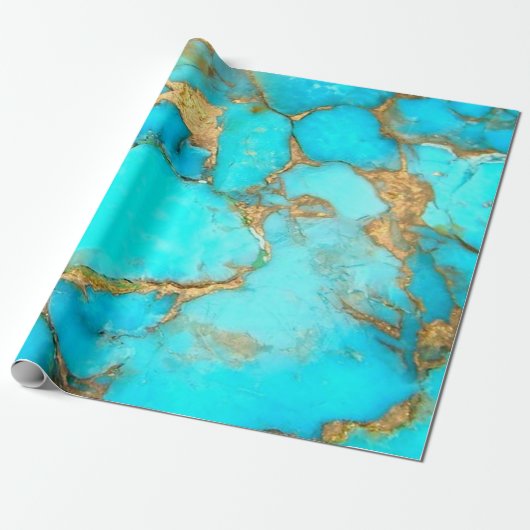 Papier Cadeau minéral turquoise (Déroulé)