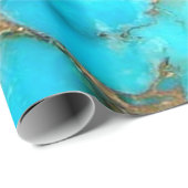 Papier Cadeau minéral turquoise (Coin rond)