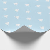 Papier Cadeau Mini bleu clair blanc sapins de Noël mignons (Coin)