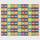 Papier Cadeau Mini-Cooper en damier Clair (Plat)