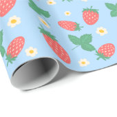 Papier Cadeau Mini Fleur de Fraisier (Coin rond)