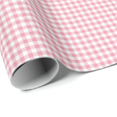 Papier Cadeau Mini Gingham à Carreaux Roses (Coin rond)