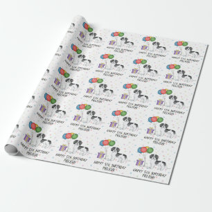 Papier Cadeau Mini Goldendoodle Dog Black Party-Color Anniversai