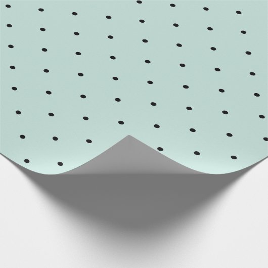 Papier Cadeau Mini motif de pois noir et mariage vert en bon (Coin)