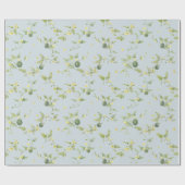 Papier Cadeau Mini pastèque botanique gris bleu doux (Plat)