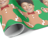 Papier Cadeau Mini-photos personnalisées en face de Noël (Coin rond)