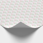 Papier Cadeau Mini-Pickleball rose et vert (Coin)