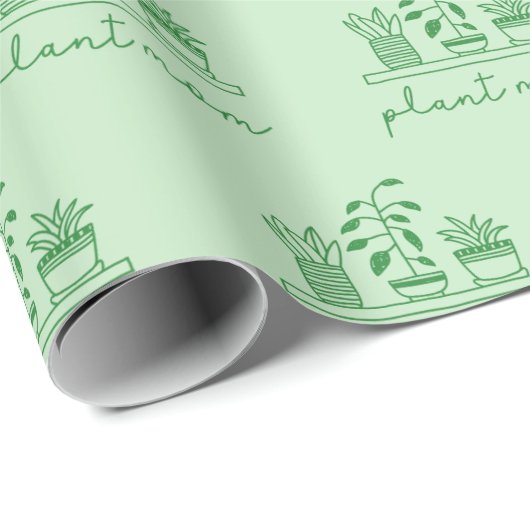 Papier Cadeau Mini Plante Maman mignonne Plante (Coin rond)