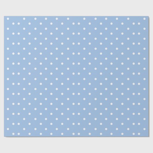 Papier Cadeau Mini Pois bleu et blanc (Plat)
