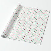 Papier Cadeau Mini Pois d'aquarelle rouge et verte (Déroulé)
