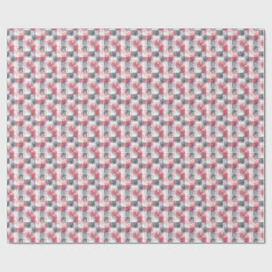 Papier Cadeau Mini Résumé Vichy Rose et Gris