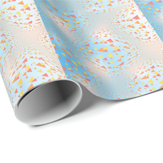 Papier Cadeau Mini triangles flottants Abstraits (Coin rond)