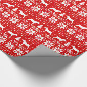 Papier Cadeau Miniature Bull Terrier Silhouettes Chiens Noël (Coin)