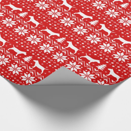 Papier Cadeau Miniature Bull Terrier Silhouettes Chiens Noël (Coin)