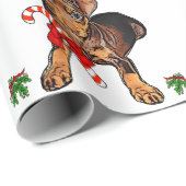 Papier Cadeau Miniature Pinscher Noël (Coin rond)