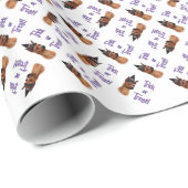 Papier Cadeau Miniature Pinscher Trick (Coin rond)