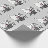 Papier Cadeau Miniature Schnauzer Chien Bride et Mariage de cham (Coin)