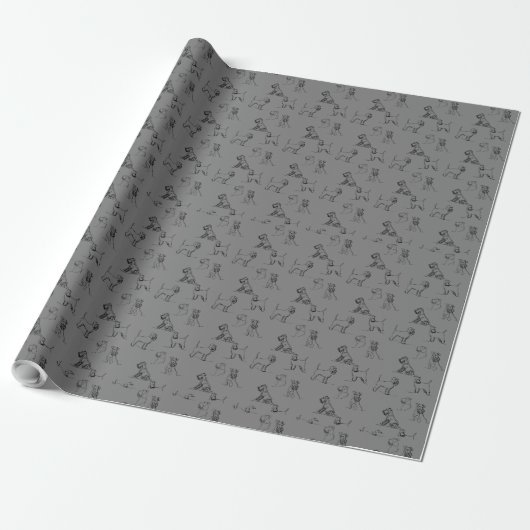 Papier Cadeau Miniature Schnauzer Gris (Déroulé)