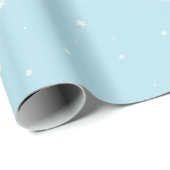 Papier Cadeau Minimal Blue Christmas Wrapping Paper  (Coin rond)