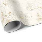 Papier Cadeau Minimal Botanical Line Art Pattern (2) (Coin rond)