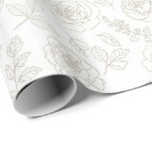 Papier Cadeau Minimal Botanical Line Art Pattern (4) (Coin rond)