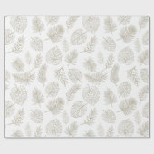 Papier Cadeau Minimal Botanical Line Art Pattern (6) (Plat)
