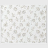 Papier Cadeau Minimal Botanical Line Art Pattern (8) (Plat)
