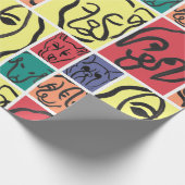 Papier Cadeau Minimal Dogs Line Art Collage (Coin)