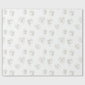 Papier Cadeau Minimal Female Face Line Pattern (1) (Plat)