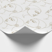 Papier Cadeau Minimal Female Face Line Pattern (2) (Coin)