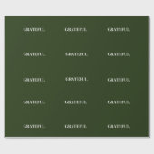 Papier Cadeau Minimal GRATEFUL | Vert forêt de vacances (Plat)