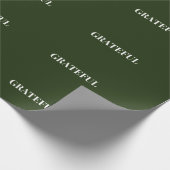 Papier Cadeau Minimal GRATEFUL | Vert forêt de vacances (Coin)